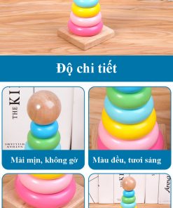 Combo 6 món Montessori bằng gỗ giúp trẻ phát triển tư duy logic và màu sắc