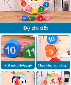 Combo 6 món Montessori bằng gỗ giúp trẻ phát triển tư duy logic và màu sắc