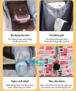 Túi xách đựng bỉm sữa cho mẹ, đã thời trang lại phong cách