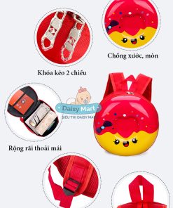 Balo hình tròn chống nước, siêu sinh cho bé đi học mầm non