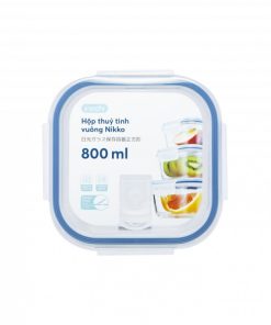 Hộp Thủy Tinh Vuông Kháng Khuẩn Nikko 320ml-520ml-800ml Chính Hãng Inochi
