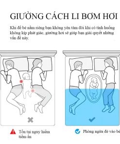 Đệm hơi trẻ sơ sinh, giúp trẻ nằm cạnh bố mẹ mà không lo ảnh hưởng