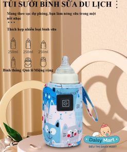 Túi ủ bình sữa, túi giữ nhiệt bình sữa thông minh cổng USB