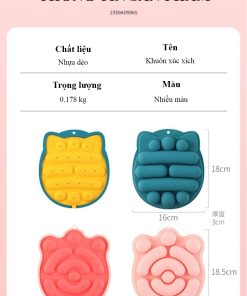 Khuôn xúc xích tai mèo - tay gấu