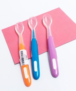 Thìa ăn dặm cho bé silicone cán dài