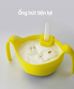 Bát ăn dặm silicon 3 chức năng kèm ống hút Misuta