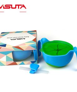 Bát ăn dặm silicon 3 chức năng kèm ống hút Misuta
