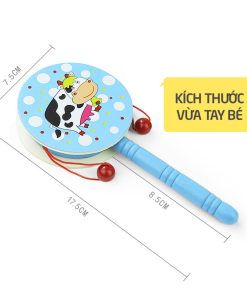 Xúc xắc trống lục lạc gỗ, trống gỗ cầm tay