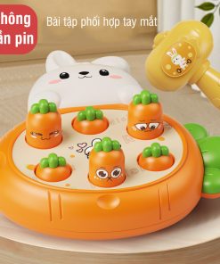 Bộ đồ chơi đập chuột, bộ đồ chơi đập cà rốt không cần pin