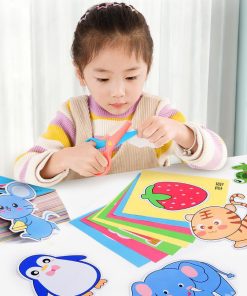 Đồ chơi cắt giấy 200 hình, đồ chơi dán theo hình