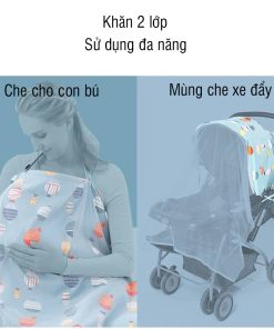 Khăn che cho con bú 2 lớp, khăn choàng cho bé bú