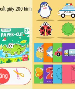 Đồ chơi cắt giấy 200 hình, đồ chơi dán theo hình