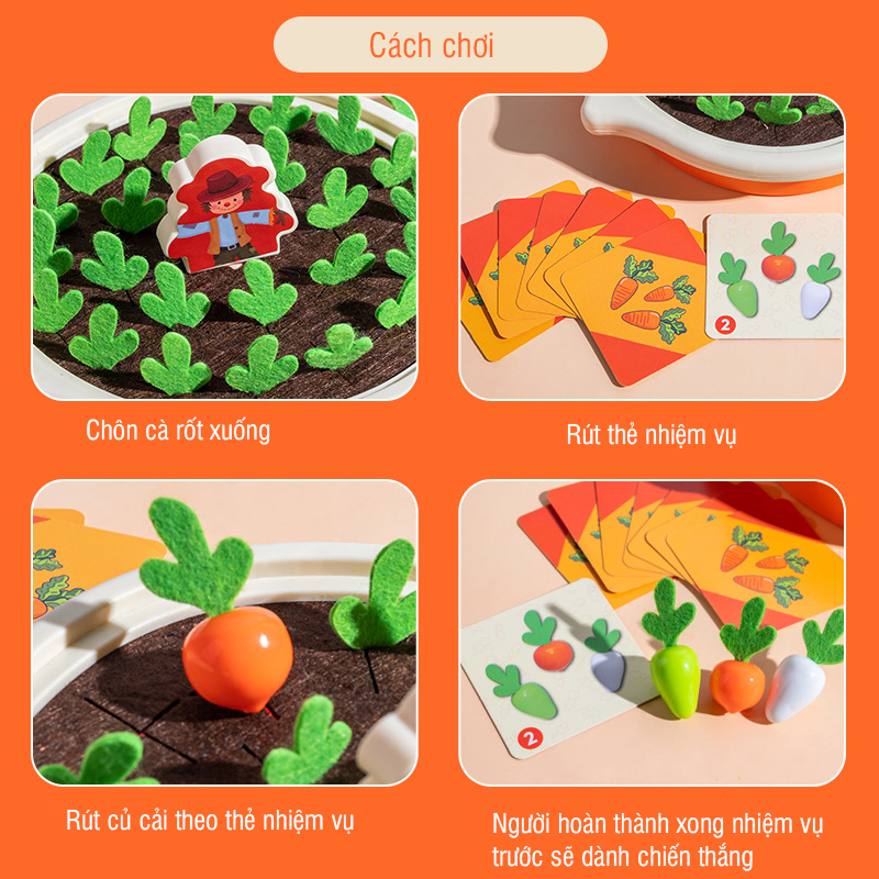 Bộ đồ chơi nhổ cà rốt bộ đồ chơi nông trại luyện tay
