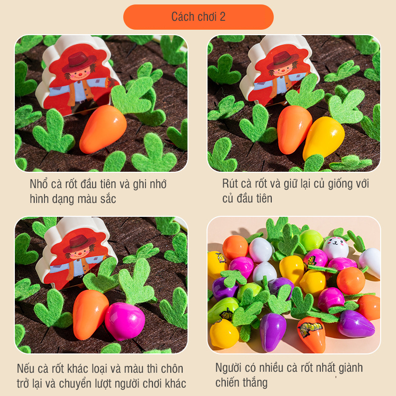 Bộ đồ chơi nhổ cà rốt bộ đồ chơi nông trại luyện tay