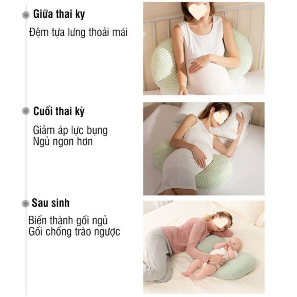 Gối bầu cánh tiên sợi tre cho mẹ bầu, loại cao cấp