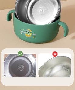 Bát ăn dặm inox hình vương miện có tay cầm