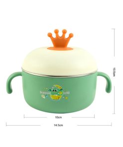 Bát ăn dặm inox hình vương miện có tay cầm