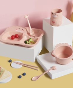 Bộ dụng cụ khay ăn dặm lúa mạch 6 món