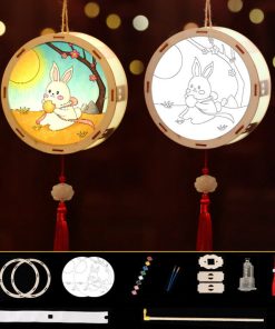 Đồ chơi trung thu - đèn lồng trung thu gỗ tự tô