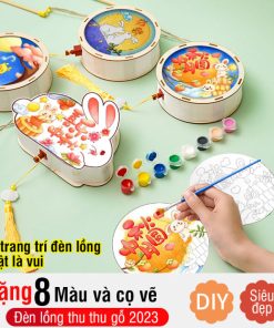 Đồ chơi trung thu - đèn lồng trung thu gỗ tự tô