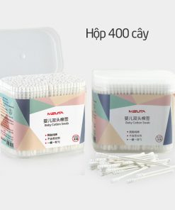 Tăm bông, bông ngoáy tai trẻ em Misuta hộp 400 cây