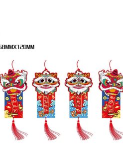 Túi treo tài lộc 6 túi trang trí cây đào ngày tết