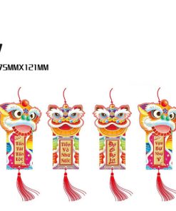 Túi treo tài lộc 6 túi trang trí cây đào ngày tết