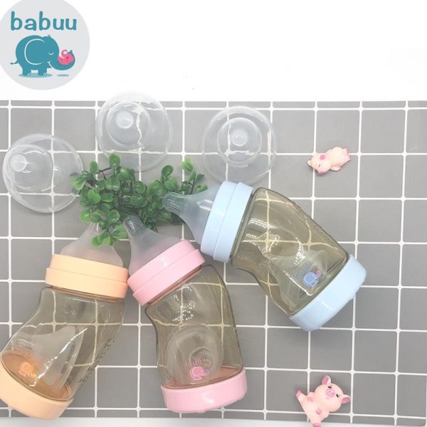 Bình sữa cổ nghiêng Babuu 160ml - 260ml tặng kèm núm ti