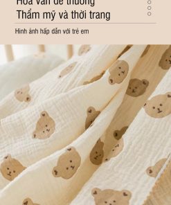 Chăn hè 2 lớp muslin siêu mềm, siêu thoáng cho trẻ em 105x110cm