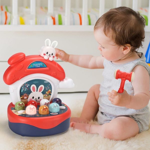 Bộ đồ chơi đập chuột thỏ có đèn và nhạc, nhiều chế độ Happy Hamster
