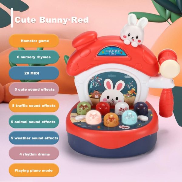 Bộ đồ chơi đập chuột thỏ có đèn và nhạc, nhiều chế độ Happy Hamster