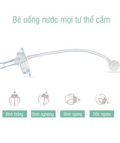 Ống tập hút chống sặc gắn vào bình sữa cổ rộng