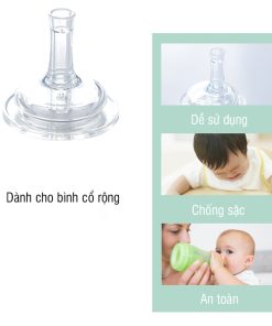 Ống tập hút chống sặc gắn vào bình sữa cổ rộng
