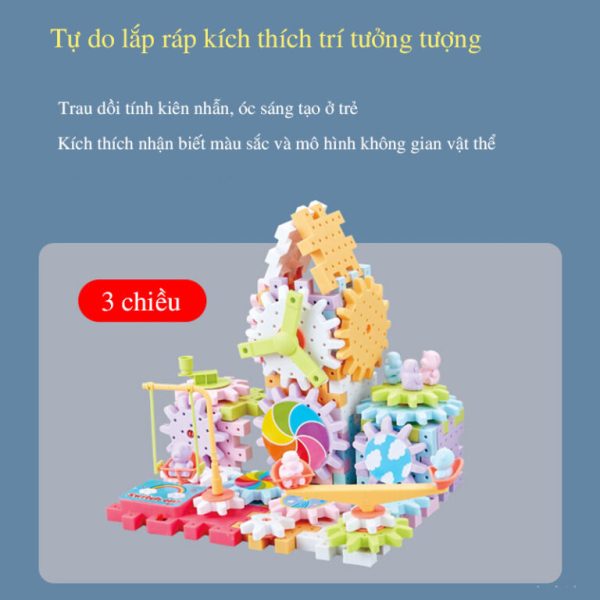 Bộ đồ chơi lắp ghép bánh răng, bộ đồ chơi lego chuyển động