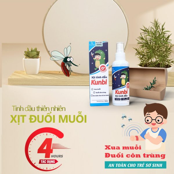 Xịt tinh dầu đuổi muỗi sả chanh Kunbi