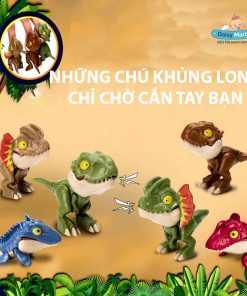 Mô hình khủng long mini, khủng long cắn tay, khủng long để bàn