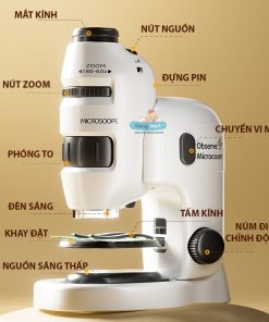 Đồ chơi kính hiển vi, kính hiển vi x60~ x200 lần, kính hiển soi vi tế bào