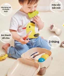 Bộ đồ chơi vali gặm nướu xúc xắc 10 chi tiết cho trẻ từ 1 tháng tuổi