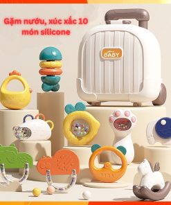 Bộ đồ chơi vali gặm nướu xúc xắc 10 chi tiết cho trẻ từ 1 tháng tuổi