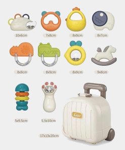 Bộ đồ chơi vali gặm nướu xúc xắc 10 chi tiết cho trẻ từ 1 tháng tuổi
