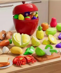 Bộ đồ chơi cắt hoa quả, nấu ăn cho em hình quả táo 19 chi tiết