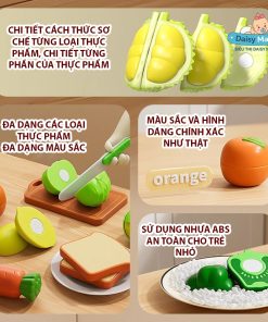 Bộ đồ chơi cắt hoa quả, nấu ăn cho em hình quả táo 19 chi tiết