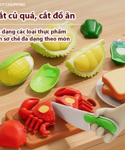 Bộ đồ chơi cắt hoa quả, nấu ăn cho em hình quả táo 19 chi tiết