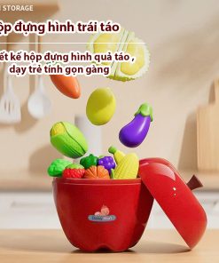 Bộ đồ chơi cắt hoa quả, nấu ăn cho em hình quả táo 19 chi tiết