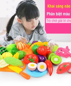 Túi đồ chơi cắt hoa quả, túi cắt hoa quả kèm dụng cụ, khay lớn