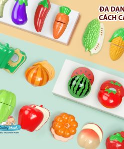 Giỏ cắt củ quả 30 chi tiết, đồ chơi cắt rau củ