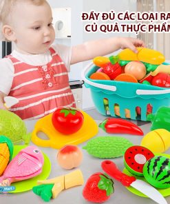 Giỏ cắt củ quả 30 chi tiết, đồ chơi cắt rau củ
