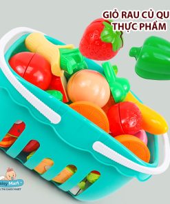 Giỏ cắt củ quả 30 chi tiết, đồ chơi cắt rau củ