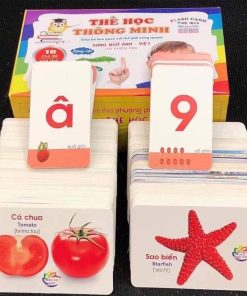 Thẻ học thông minh song ngữ 16 chủ đề, 416 thẻ flash card 10x7 cm