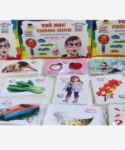 Thẻ học thông minh song ngữ 16 chủ đề, 416 thẻ flash card 10x7 cm